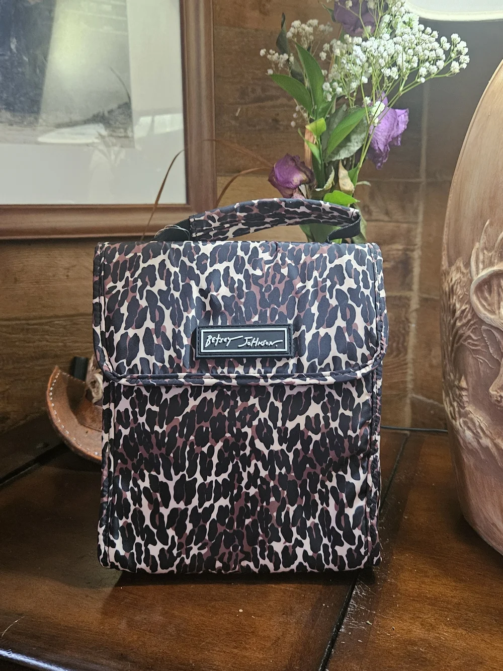Betsey Johnson Pink Leopard Print Insulated Lunch Box